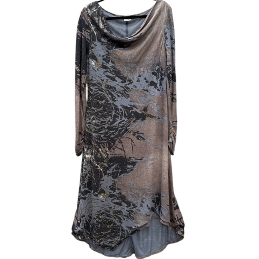 Peruvian Connection Knit Asymmetric Hem Dress Size Large